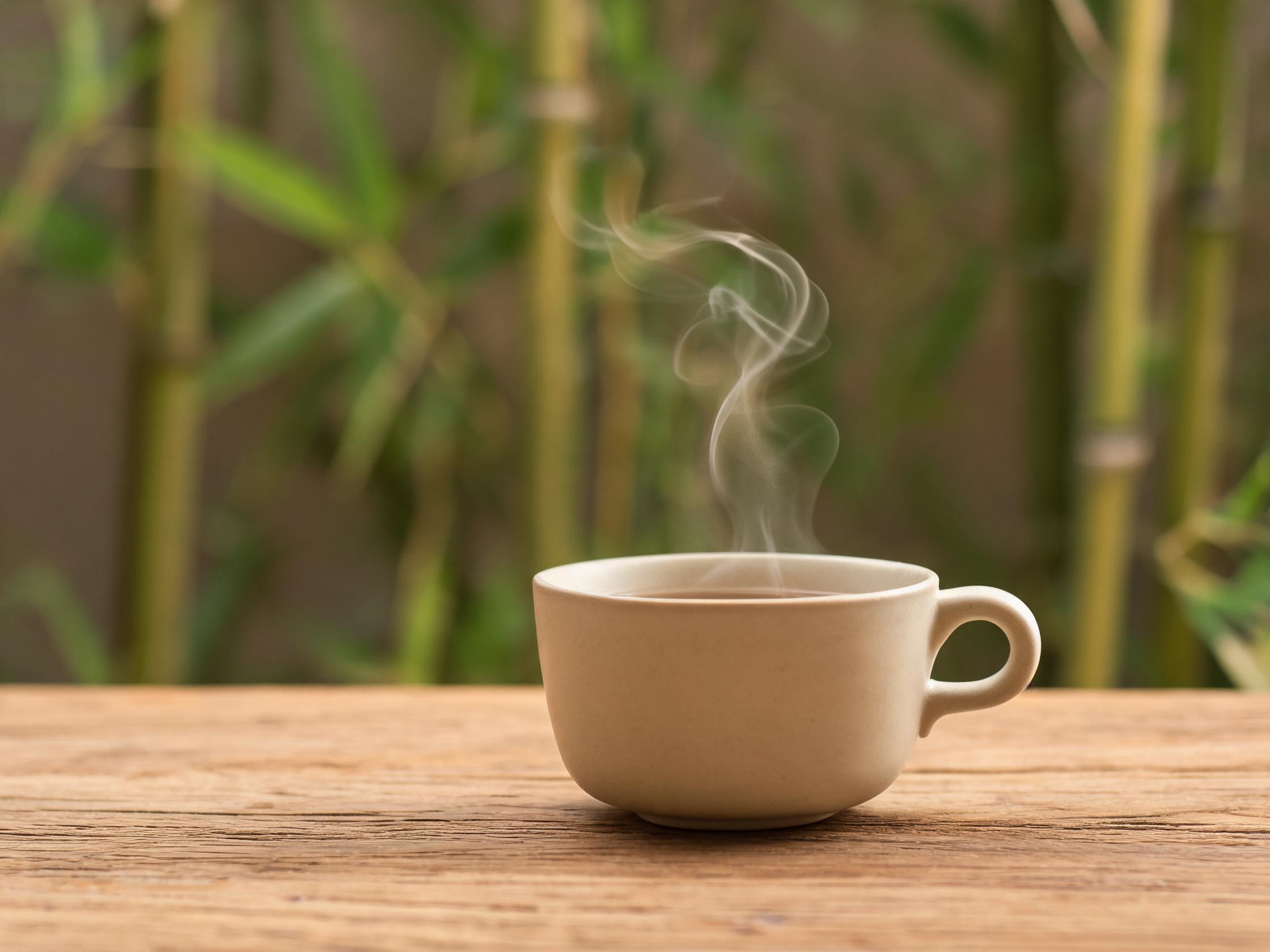 杭州抓龙筋体验馆 竹帘茶席单杯热茶