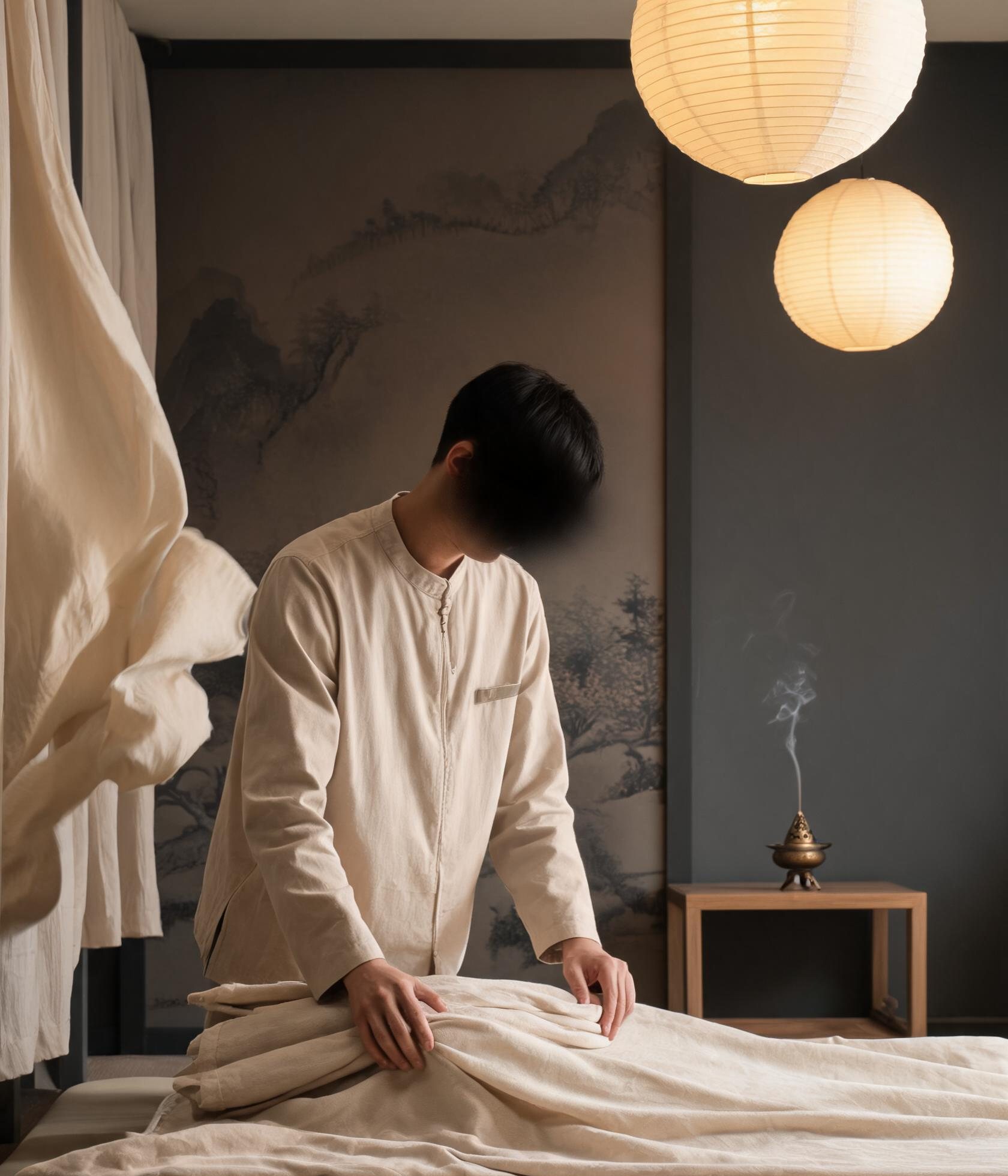 杭州抓龙筋体验馆 理疗师听澜 素色制服